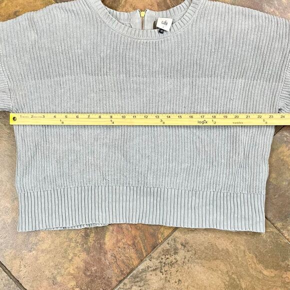 Cabi Fair Play Ribbed Blue Reversible Knit Sweater Large - Picture 7 of 13